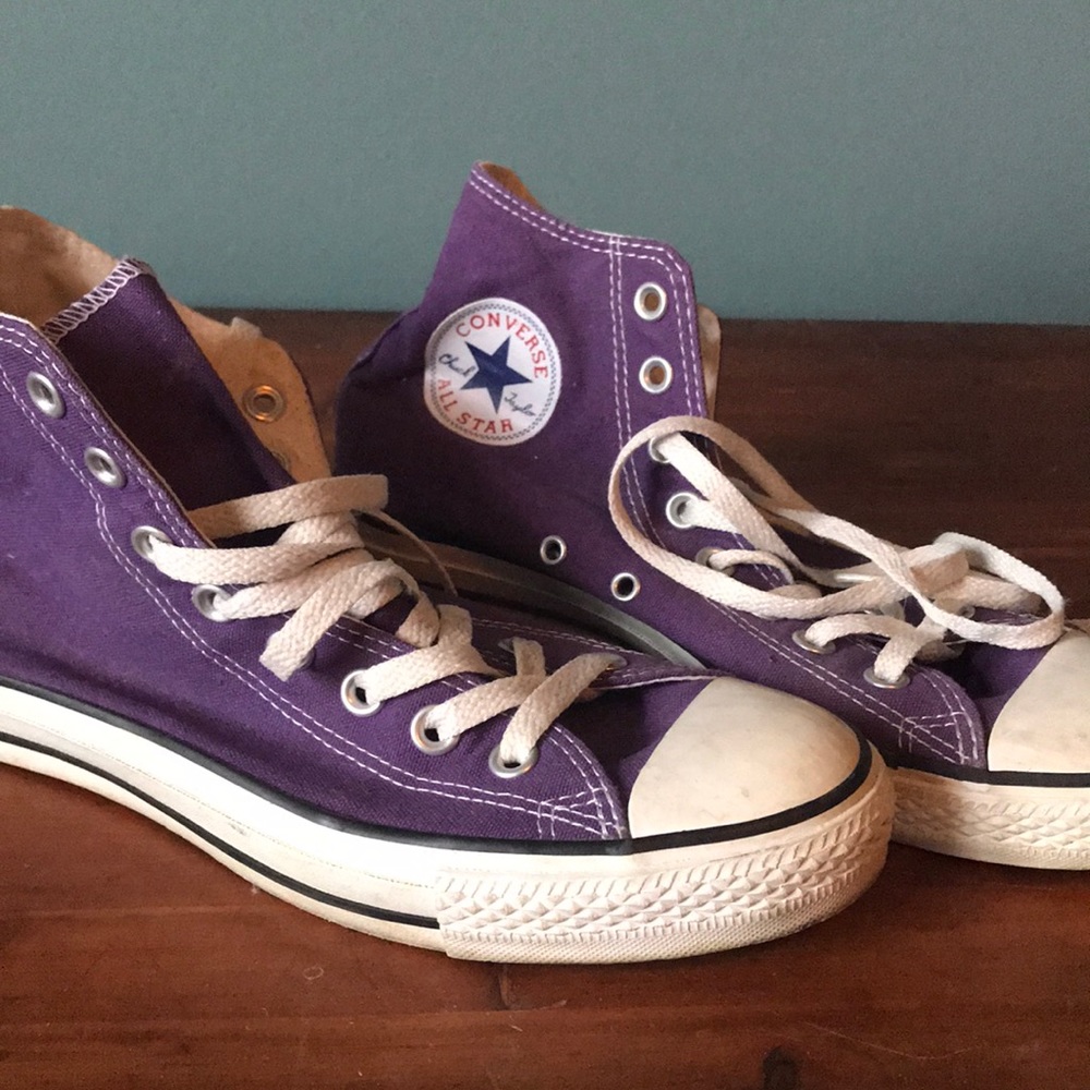 Purple high top converse